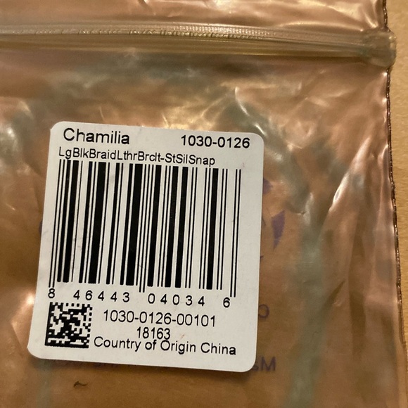 Chamilia Large Black Leather Braided Bracelet - Picture 5 of 6